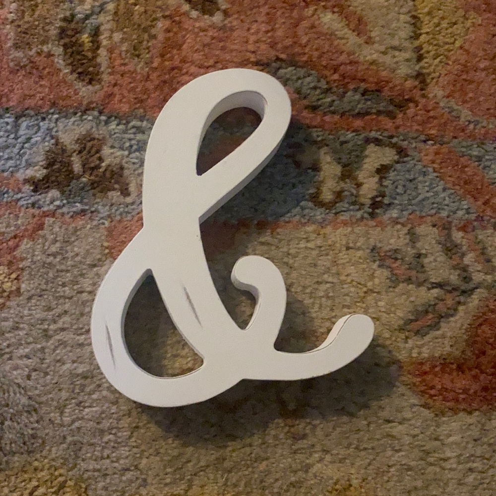 Wooden ampersand decor